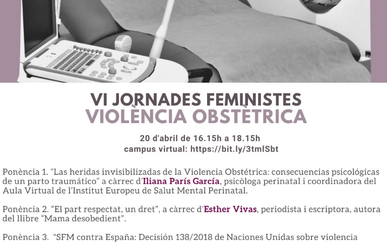 6es Jornades Feministes: Violència obstètrica, una vulneració dels drets sexuals i reproductius