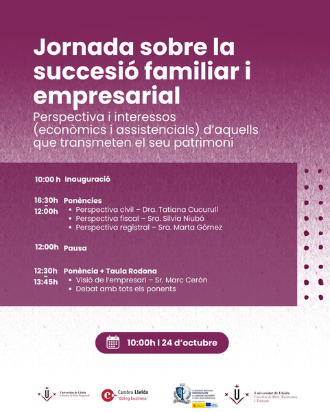 Jornada sobre la successió familiar i empresarial Jornada sobre la successió familiar i empresarial