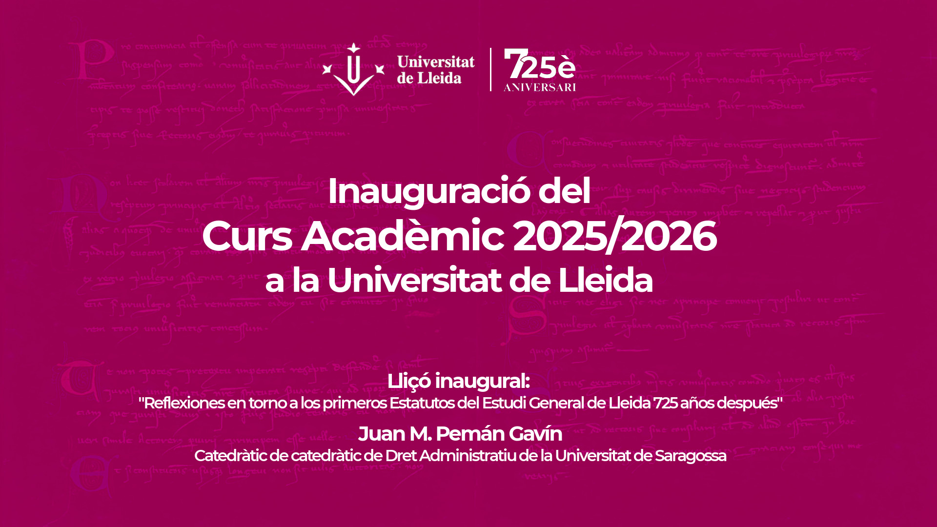Inauguracio Curs 2025-2026 de la UdL