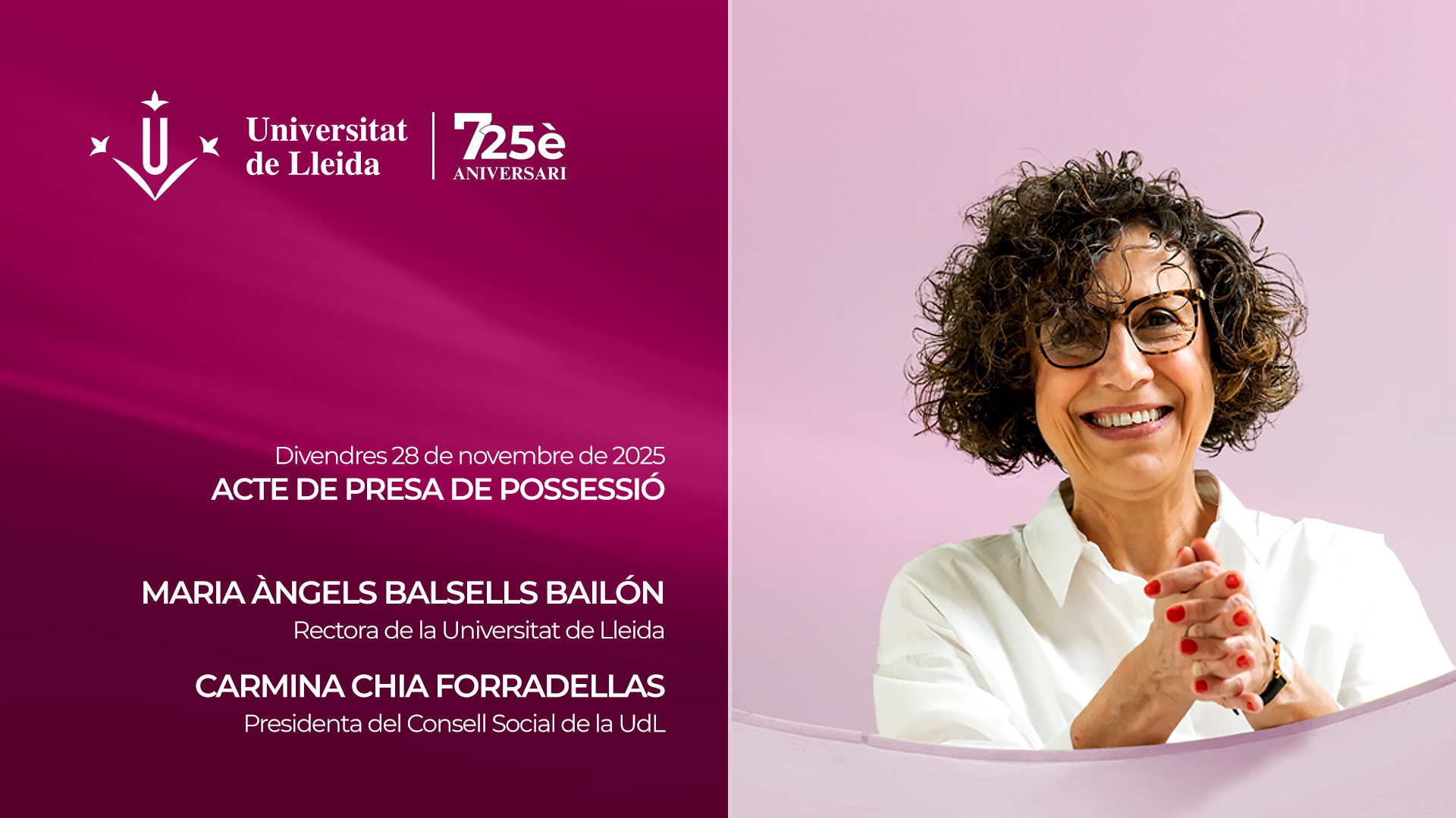 Presa de possessió de M. Àngels Balsells Bailón com a rectora de la UdL