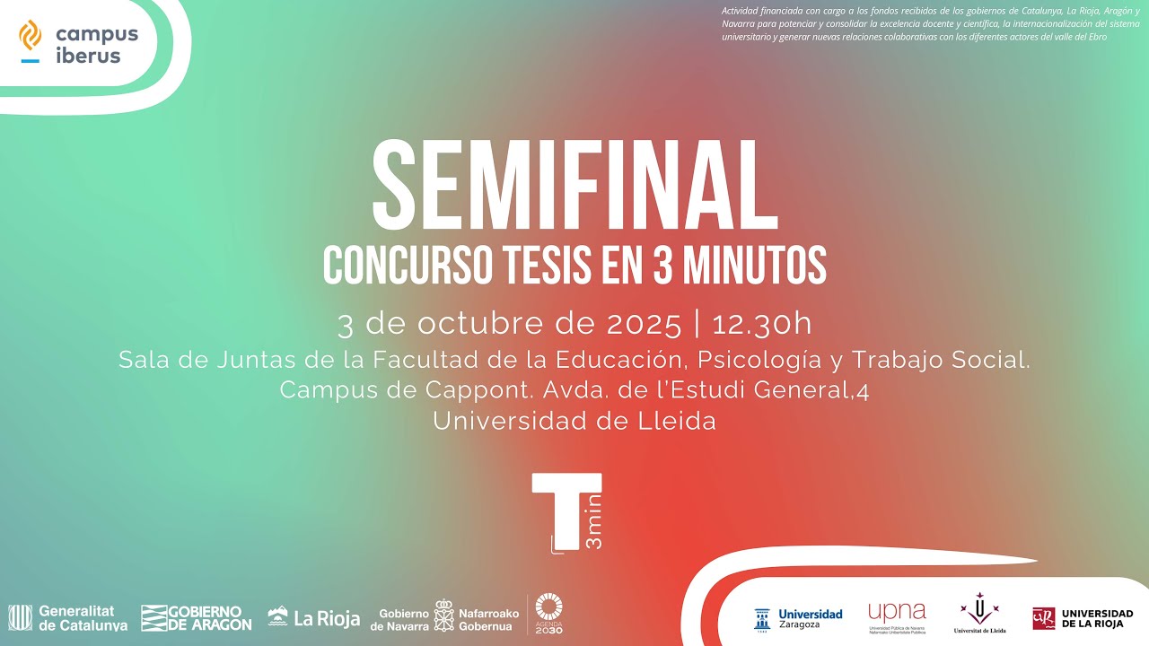 Semifinal del concurs Tesis en 3 Minutos de Campus iberus