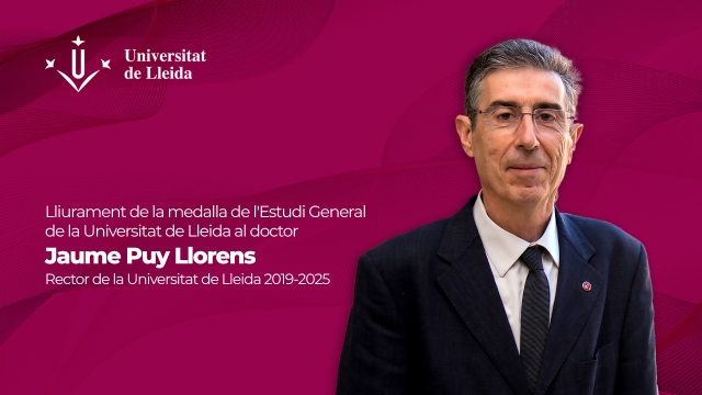 Lliurament de la medalla de l'Estudi General de la Universitat de Lleida al Dr. Jaume Puy Llorens
