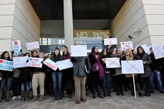 Protesta del estudiants de Dret i Economia a la Universitat de Lleida
