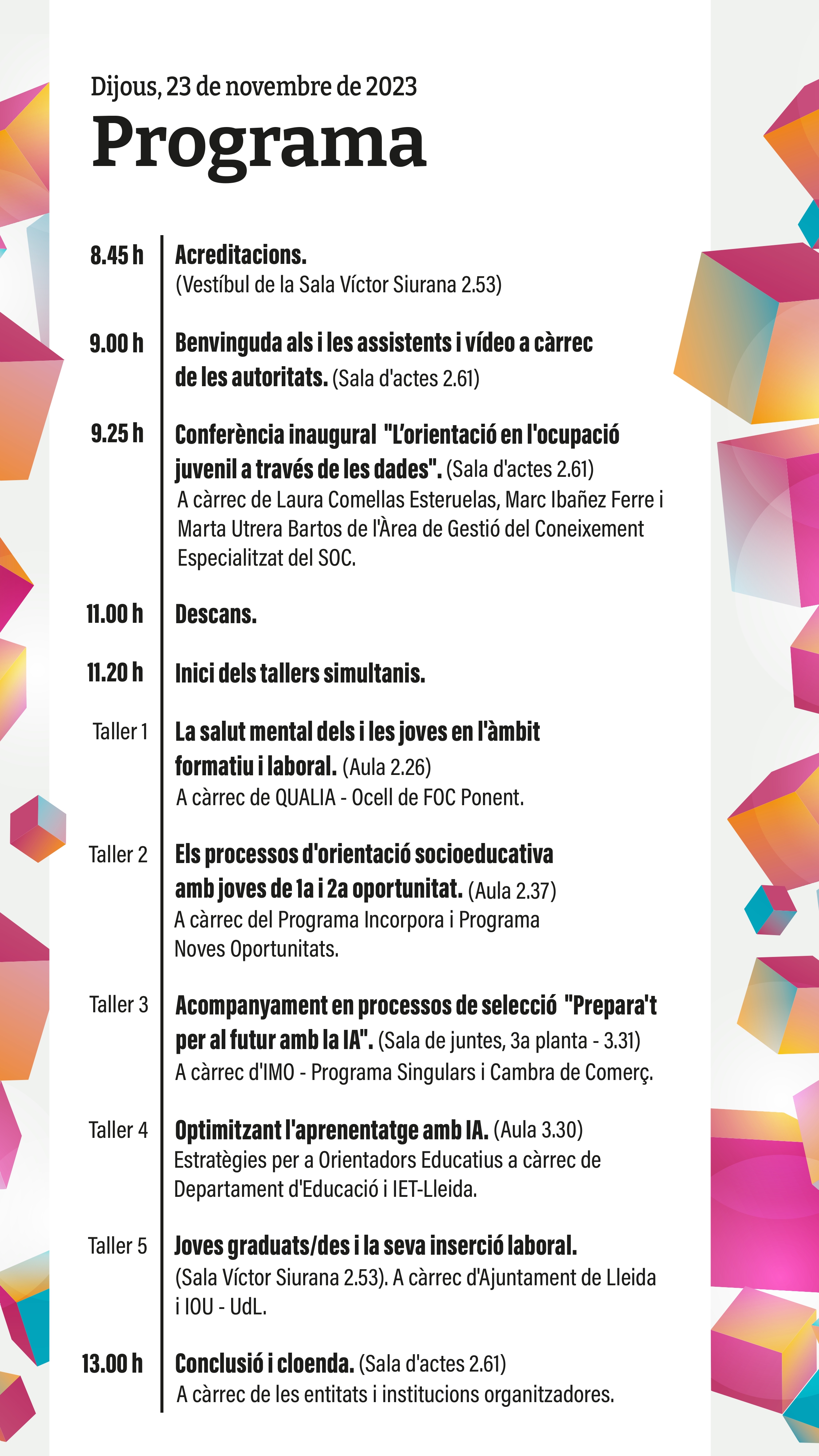 14a Jornada d'Orientació Professional a les Terres de Lleida