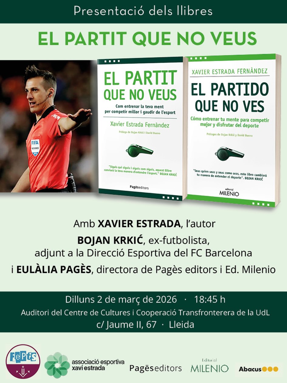 Presentació dels llibres: El partit que no veus (Pagès Editors) / El partido que no ves (Milenio)