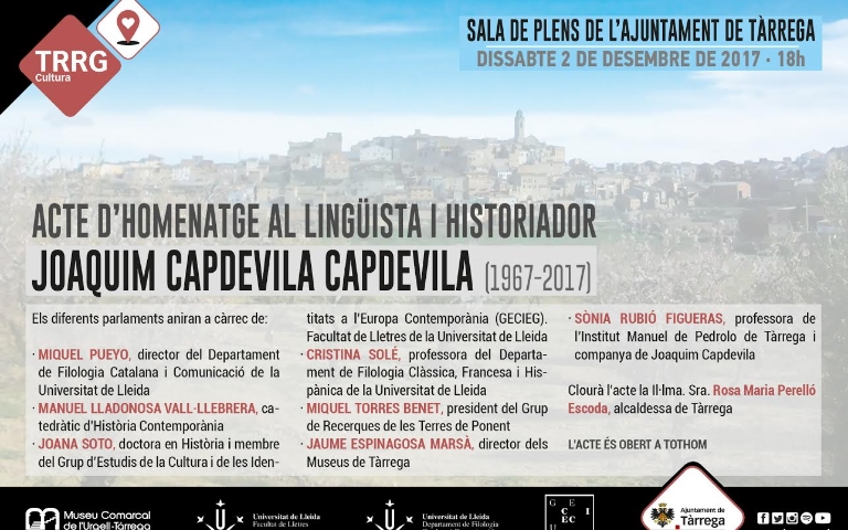 Homenatge al lingüista i historiador Joaquim Capdevila