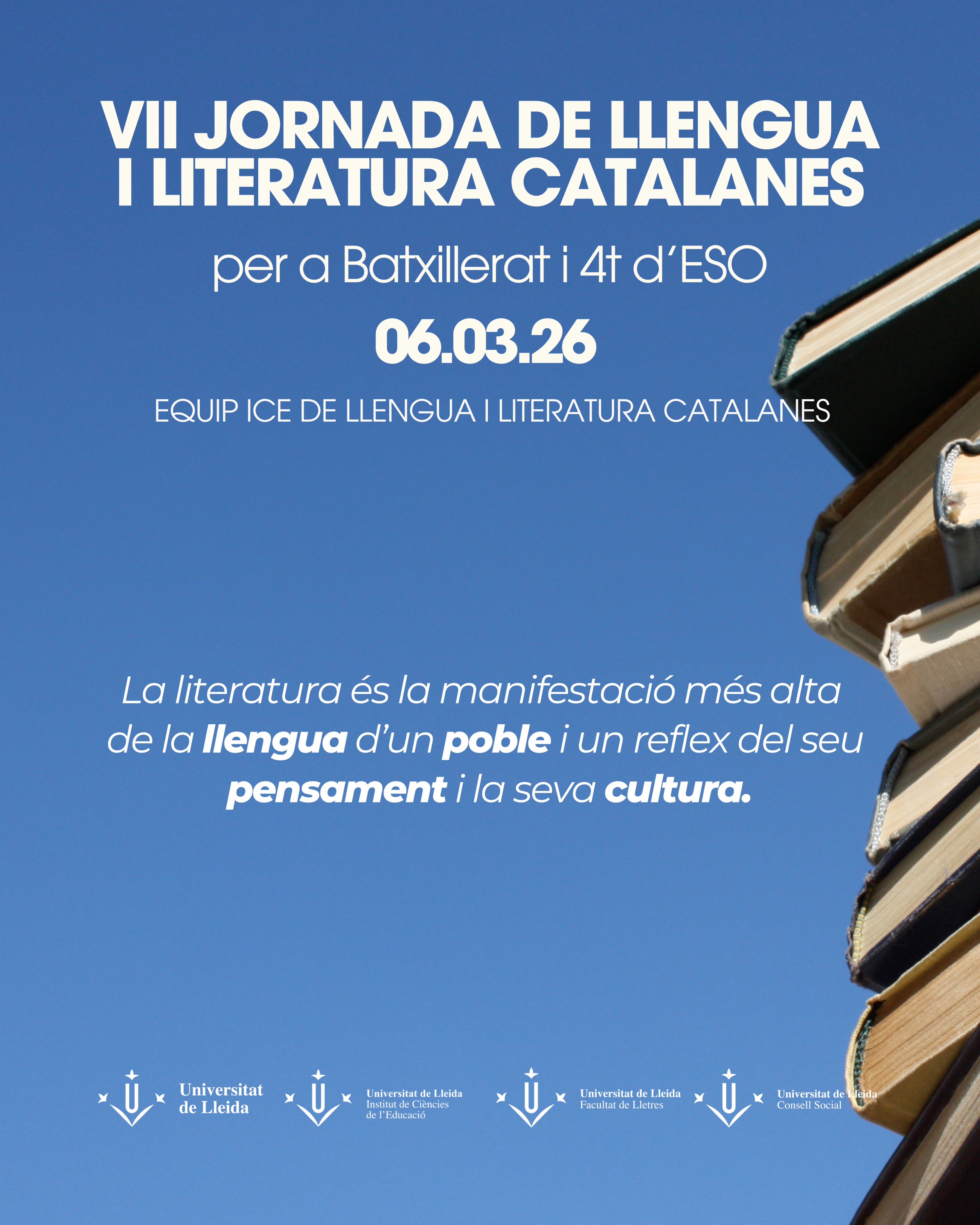 VII Jornada de Llengua i Literatura Catalanes per a Batxillerat i 4t d'ESO