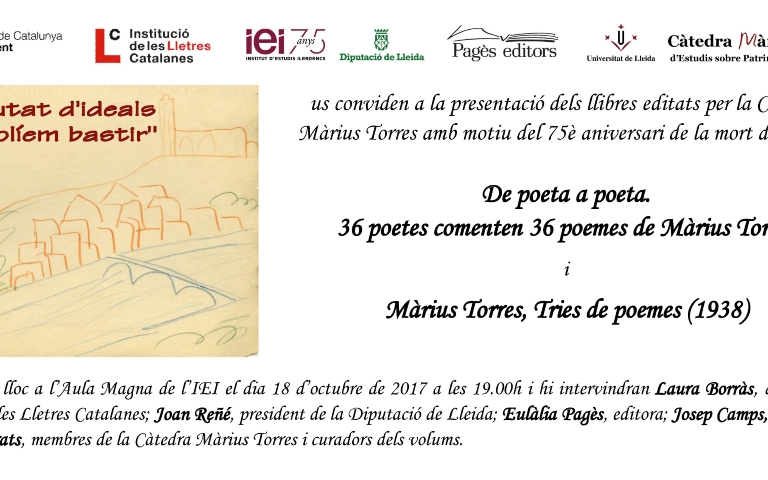 Presentació dels llibres editats per la Càtedra Màrius Torres