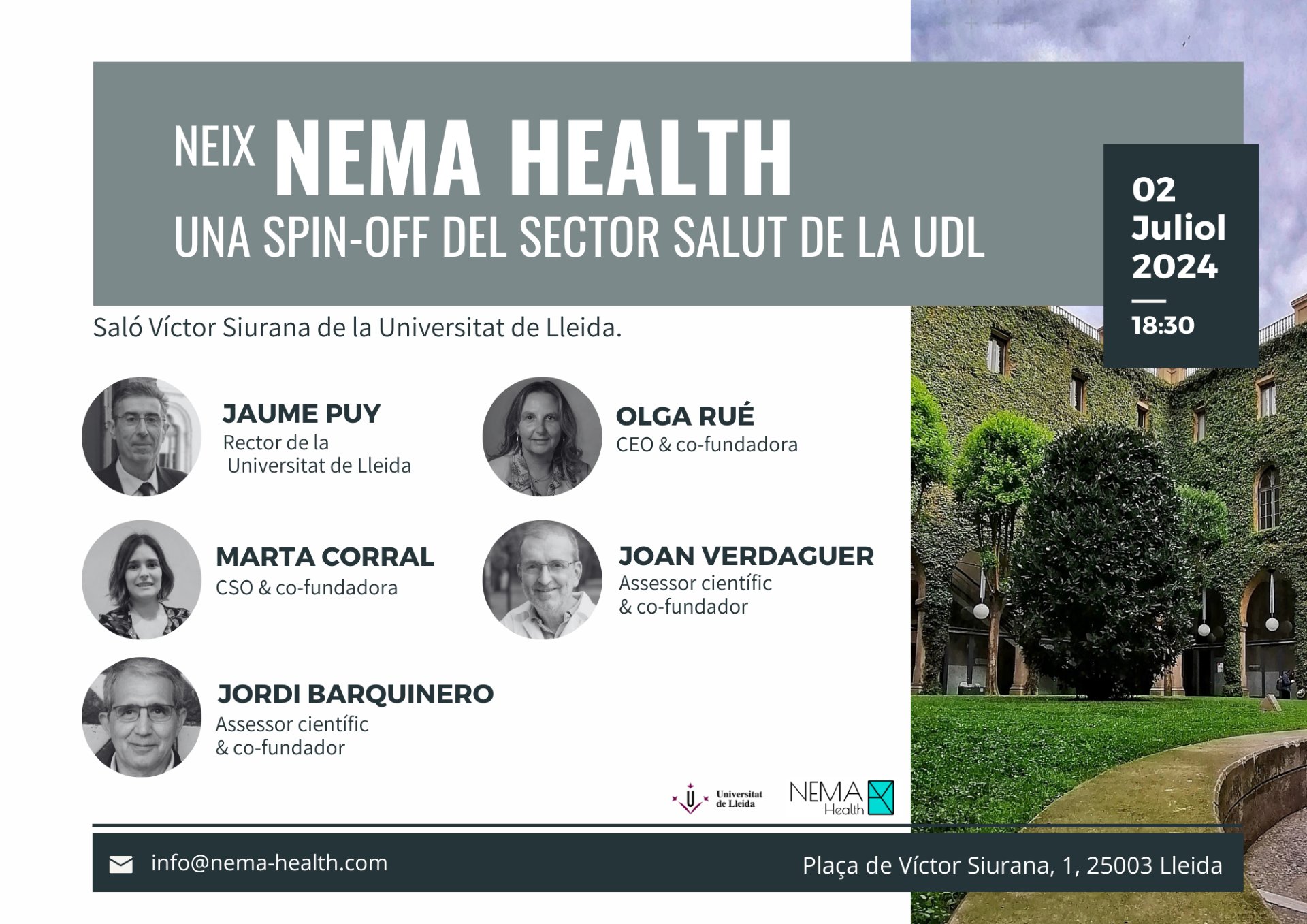 Presentació de Nema Health, una spinoff del sector salut de la UdL