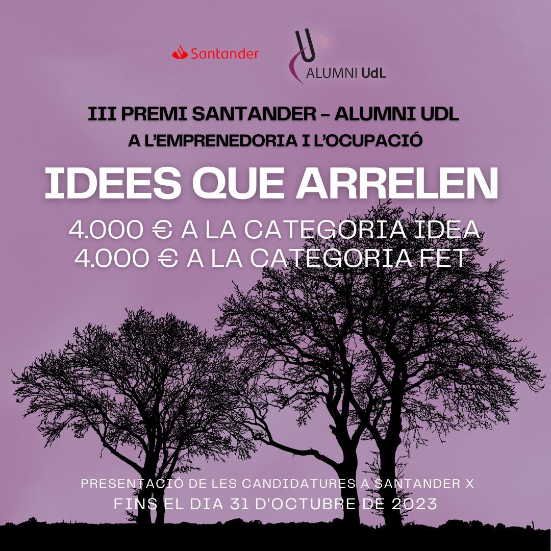 3r Premi Santander Alumni UdL a l'Emprenedoria i l'Ocupació 3r Premi Santander Alumni UdL a l'Emprenedoria i l'Ocupació