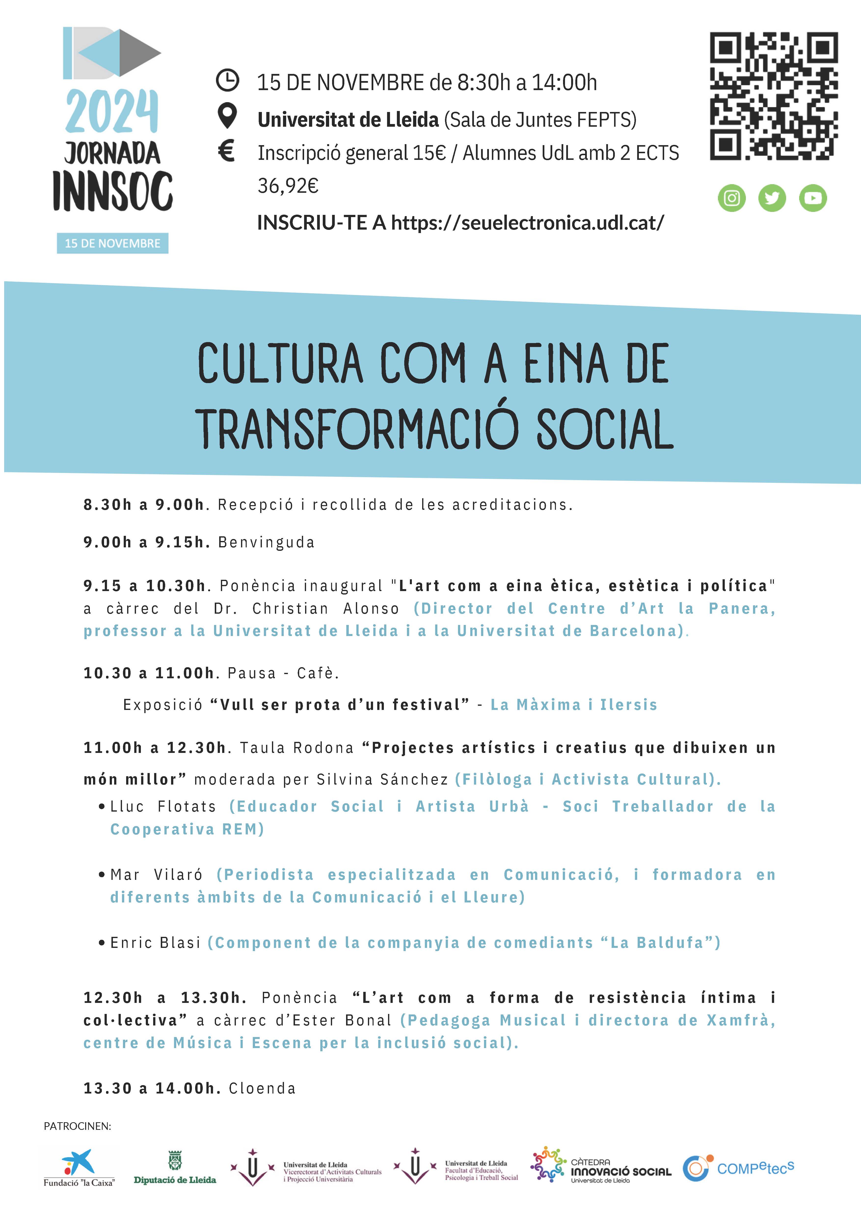 Jornada INNSOC 2024: Cultura com a eina de transformació social