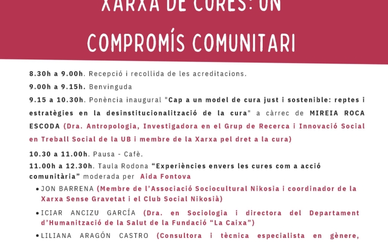 Jornada INNSOC 2025: Xarxa de cures: un compromís comunitari