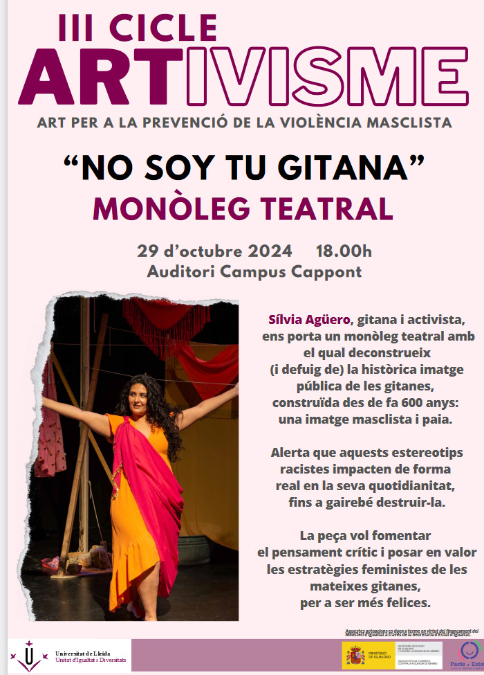 Monòleg teatral: No soy tu gitana / III Cicle Artivisme: Art per a la prevenció de la violència masclista