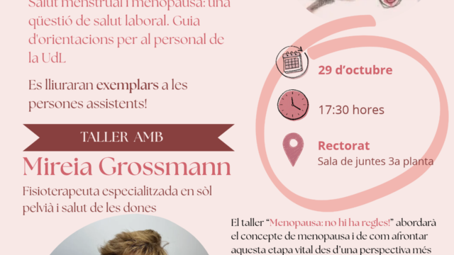 Presentació de la Guia de salut menstrual i menopausa, i taller amb Mireia Grossmann