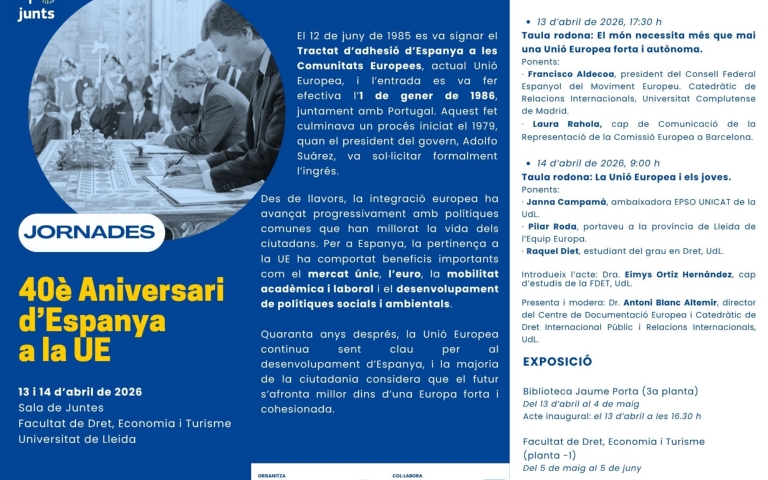 Jornades: 40è Aniversari d'Espanya a la Unió Europea