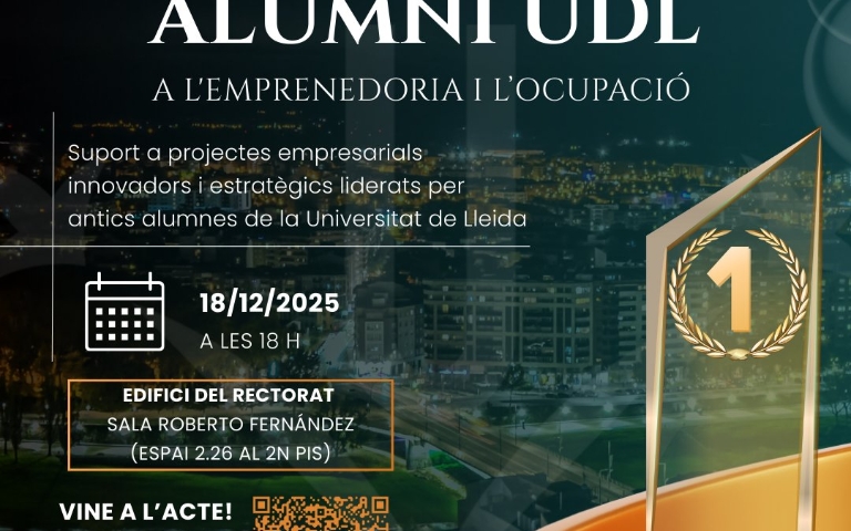 Lliurament del 5è Premi Santander - Alumni UdL a l'Emprenedoria i l'Ocupació: Idees que arrelen