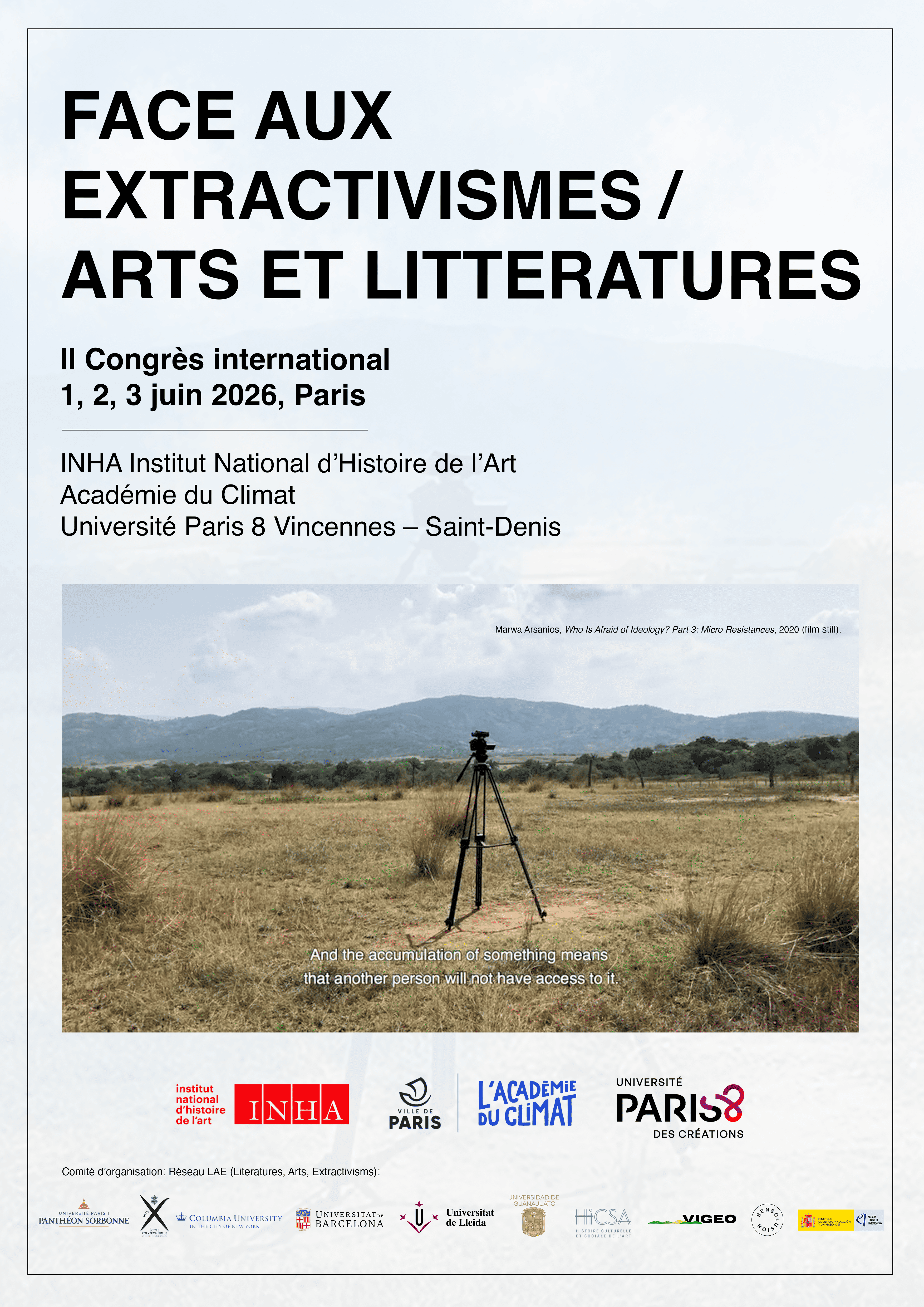 II Congrés Internacional «Davant dels extractivismes. Arts i literatures»