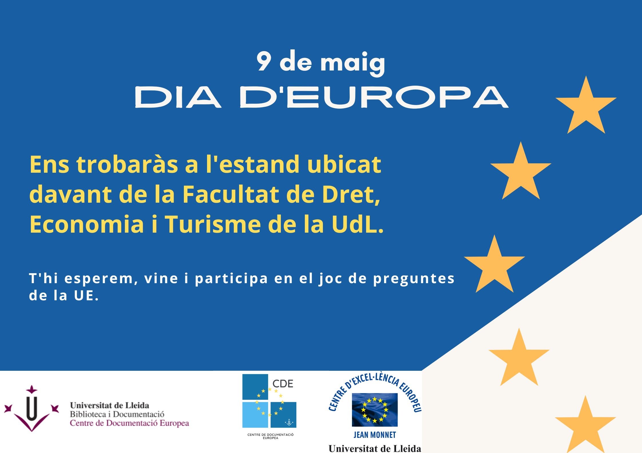 Estand informatiu amb motiu del Dia d'Europa a la UdL
