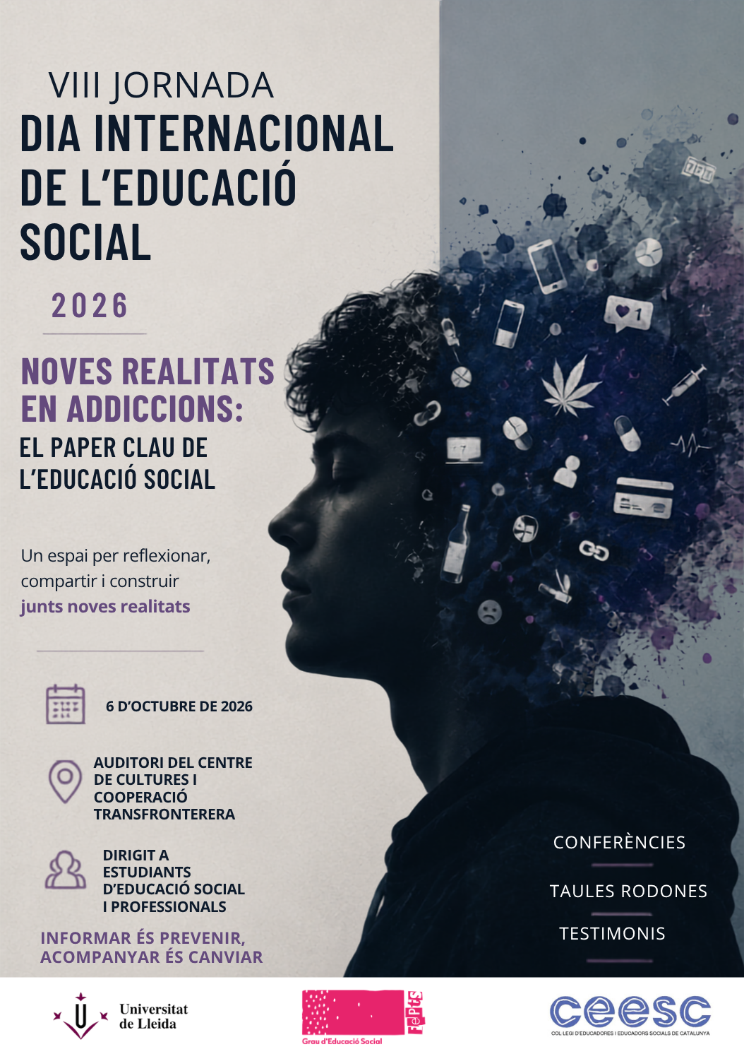 VIII Jornada Dia Internacional de l'Educació Social: Noves realitats en adiccions: el paper clau de l'Educació Social.