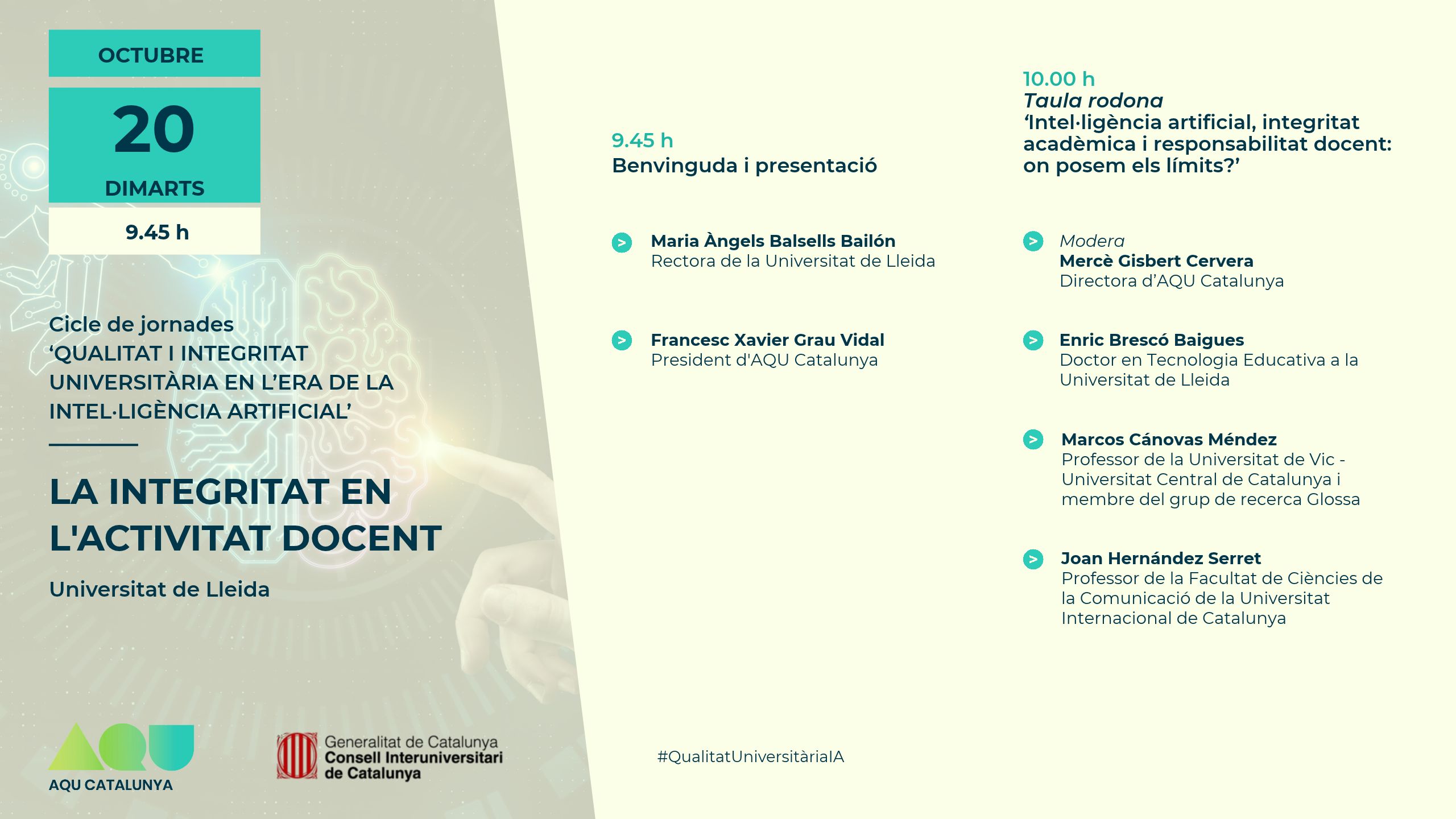 Jornada: La integritat en l'activitat docent