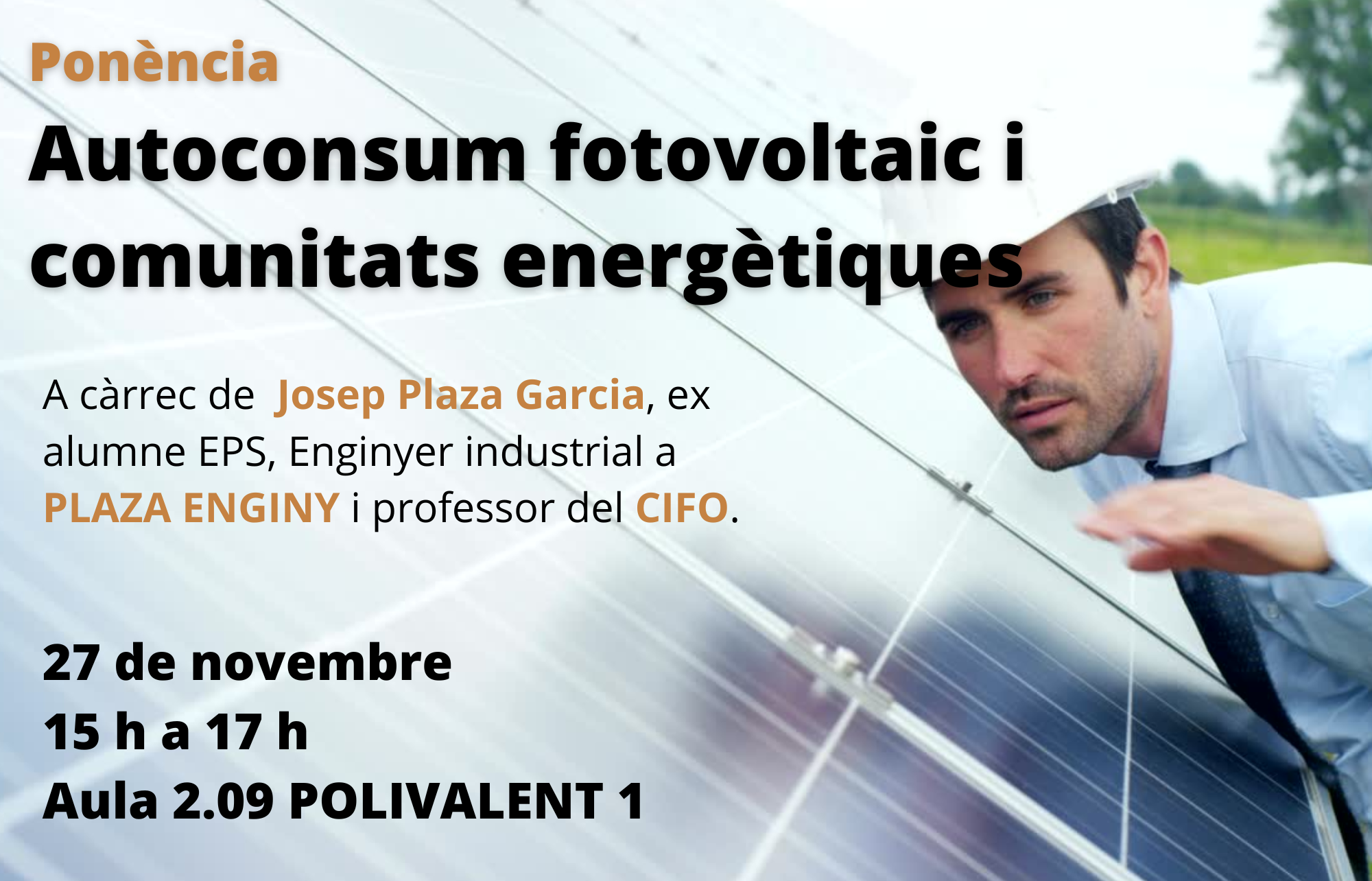 Ponència: Autoconsum fotovoltaic i comunitats energètiques